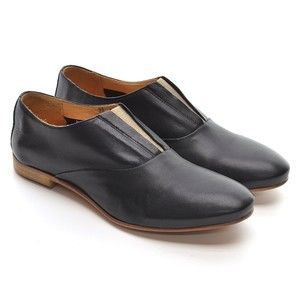 Gidigio Black Leather Slip On Loafers 36 New